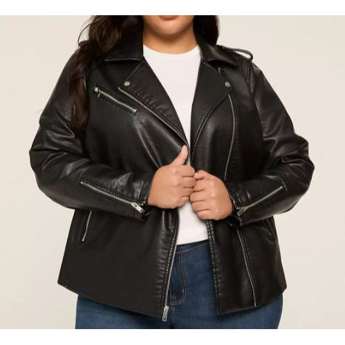 Lane Bryant Women's Faux Leather Moto Jacket Plus Size 18/20