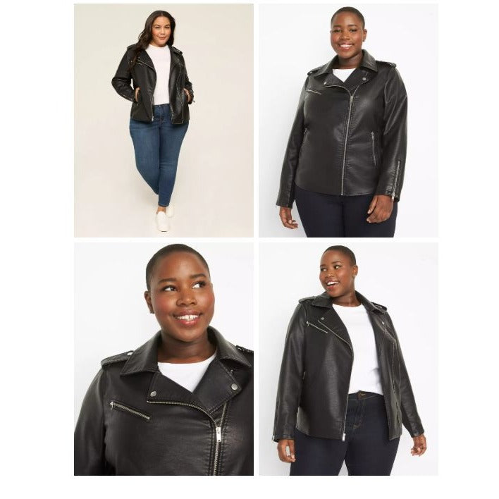 Lane Bryant Women's Faux Leather Moto Jacket Plus Size 18/20