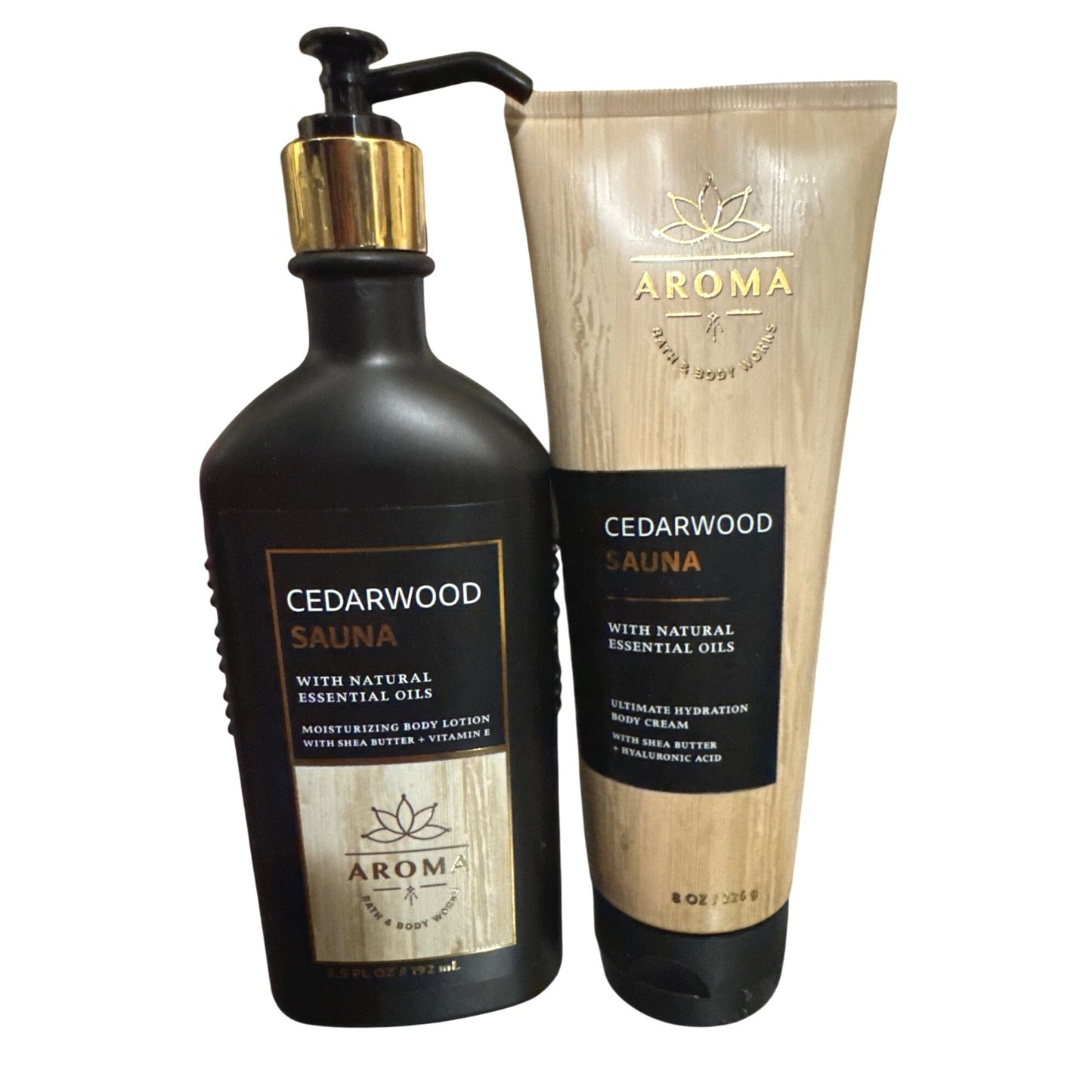 Cedarwood Sauna Body Lotion & Hydration Cream Set With Shea Butter & Hyaluronic Acid