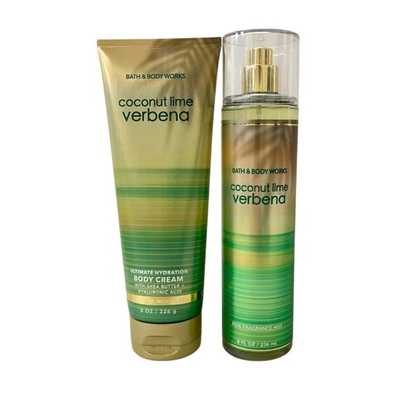 Bath & Body Works Coconut Lime Verbena 2 Piece Set NEW