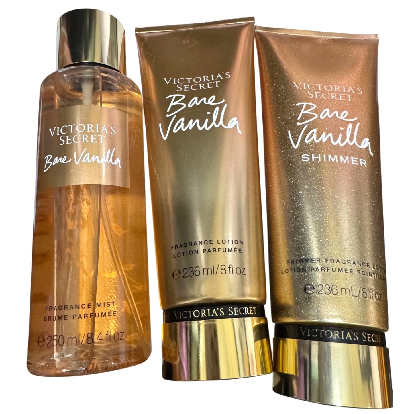 Victoria's Secret 3 pc Bare Vanilla Fragrance Mist & Lotion Set NEW