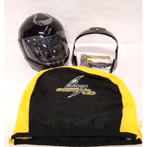 Scorpion EXO Black Motorcycle Helmet Size Small W/ Face Shield & Scorpion Bag