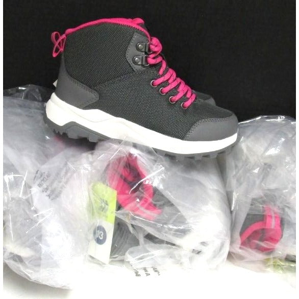 NWT All In Motion Kids Water Repellent Hiking Boots Size 13 Black & Pink