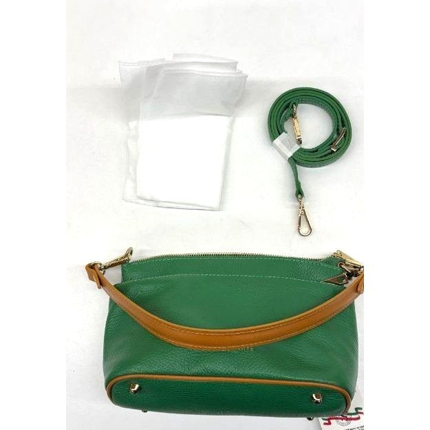 NWT Divina Firenze Lilla Green Handmade Leather Convertible Shoulder Bag Italy