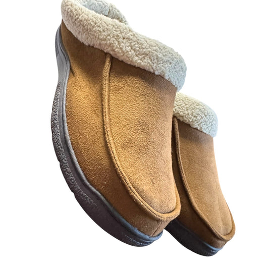 Memory Foam Suede Slippers With Faux Sherpa Lining For Men Sz 13-14 NWOT