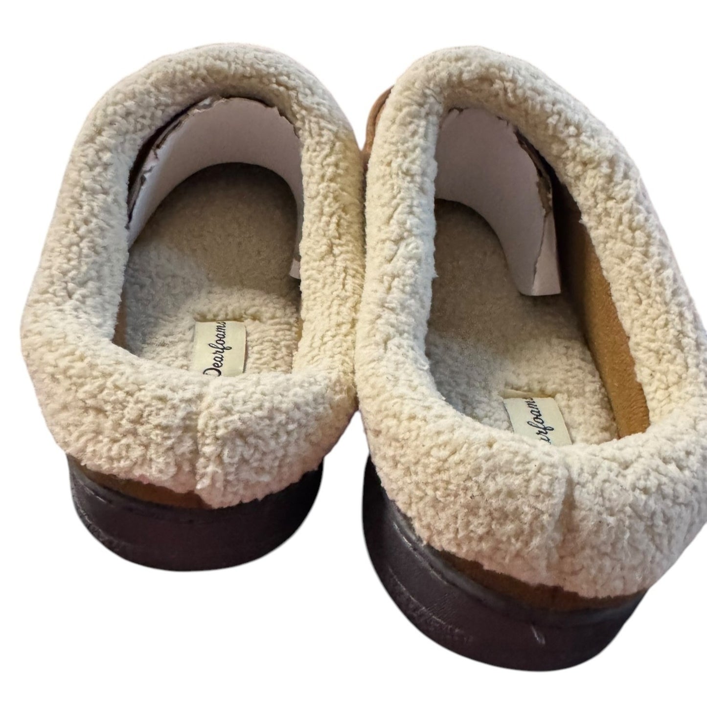 Memory Foam Suede Slippers With Faux Sherpa Lining For Men Sz 13-14 NWOT