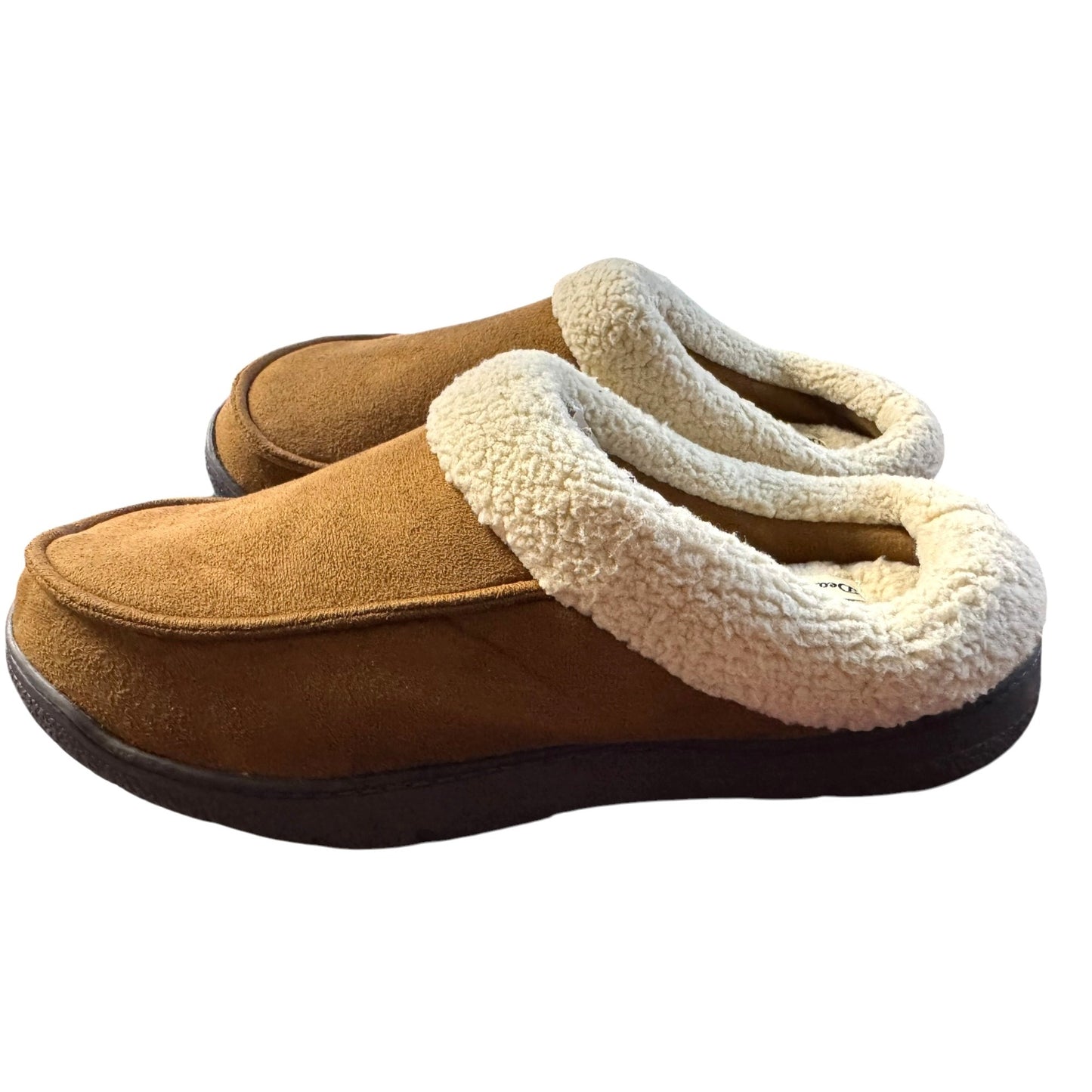 Memory Foam Suede Slippers With Faux Sherpa Lining For Men Sz 13-14 NWOT