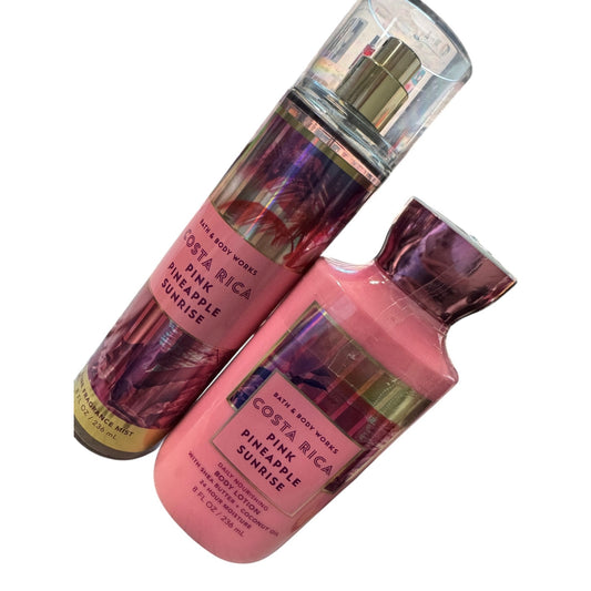 Bath & Body Works Costa Rica Pink Pineapple Sunrise Fine Fragrance Mist & Body Lotion New