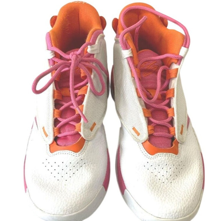 Air Jordan 6.5Y Girls Basketball Shoes White Pink Orange Athletic Sneakers