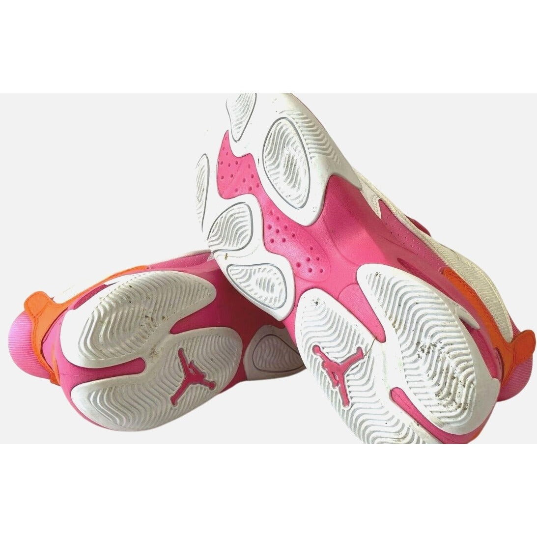 Air Jordan 6.5Y Girls Basketball Shoes White Pink Orange Athletic Sneakers