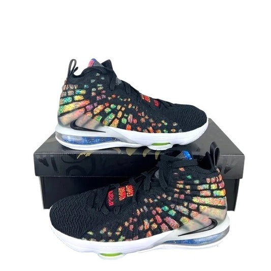 Nike Lebron 17 Multicolor Gradient Knit Basketball Shoes US 5.5Y