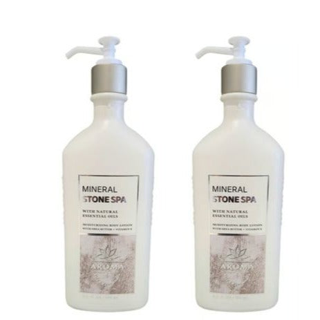 (2) Aroma Mineral Stone Spa Moisturizing Body Lotions With Natural Essential Oils