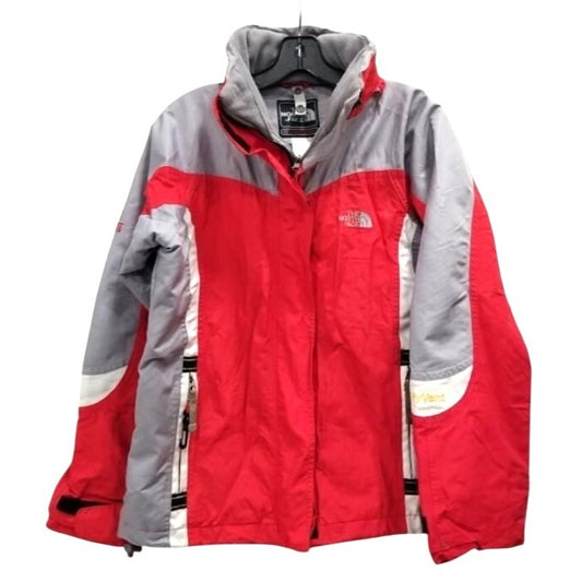 The North Face Womens HyVent Waterproof Jacket Red/Gray Size S