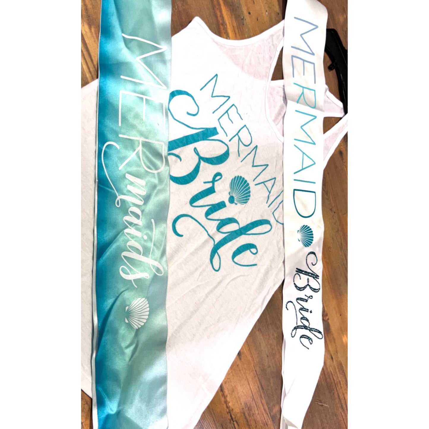 Bride Mermaid Bride and Mermaids Sashes Bridal Wedding Bachelorette Party