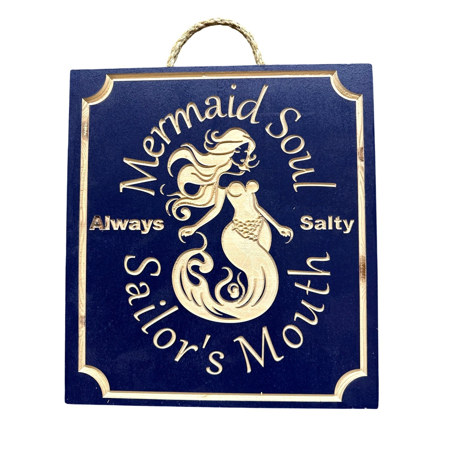 Custom Mermaid Soul Sailors Mouth Always Salty Wooden Wall Art Sign