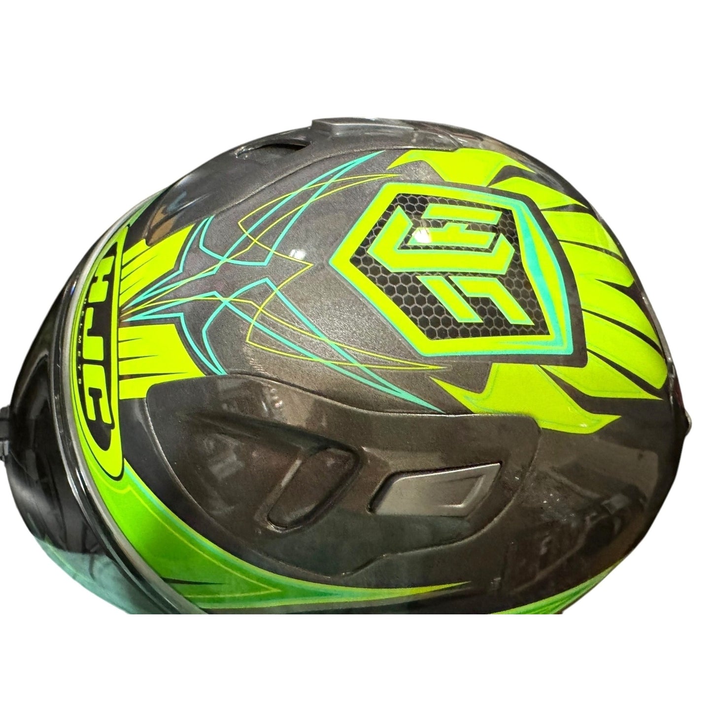 HJC FG-17 Motorcycle Helmet Size M Green & Gray