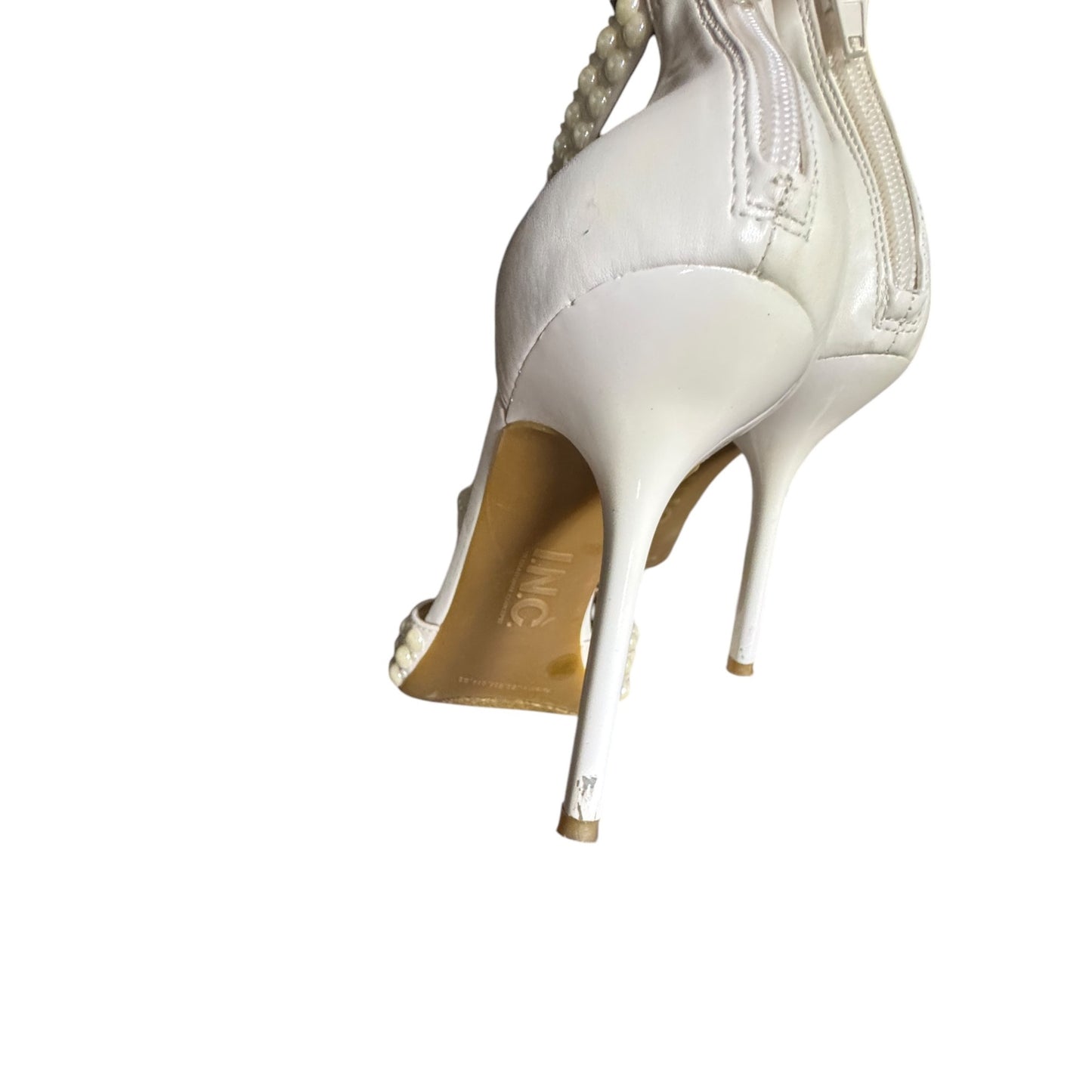 INC Women's White Pearl-Embellished Wedding Bridal Pointed-Toe Heels 10.5