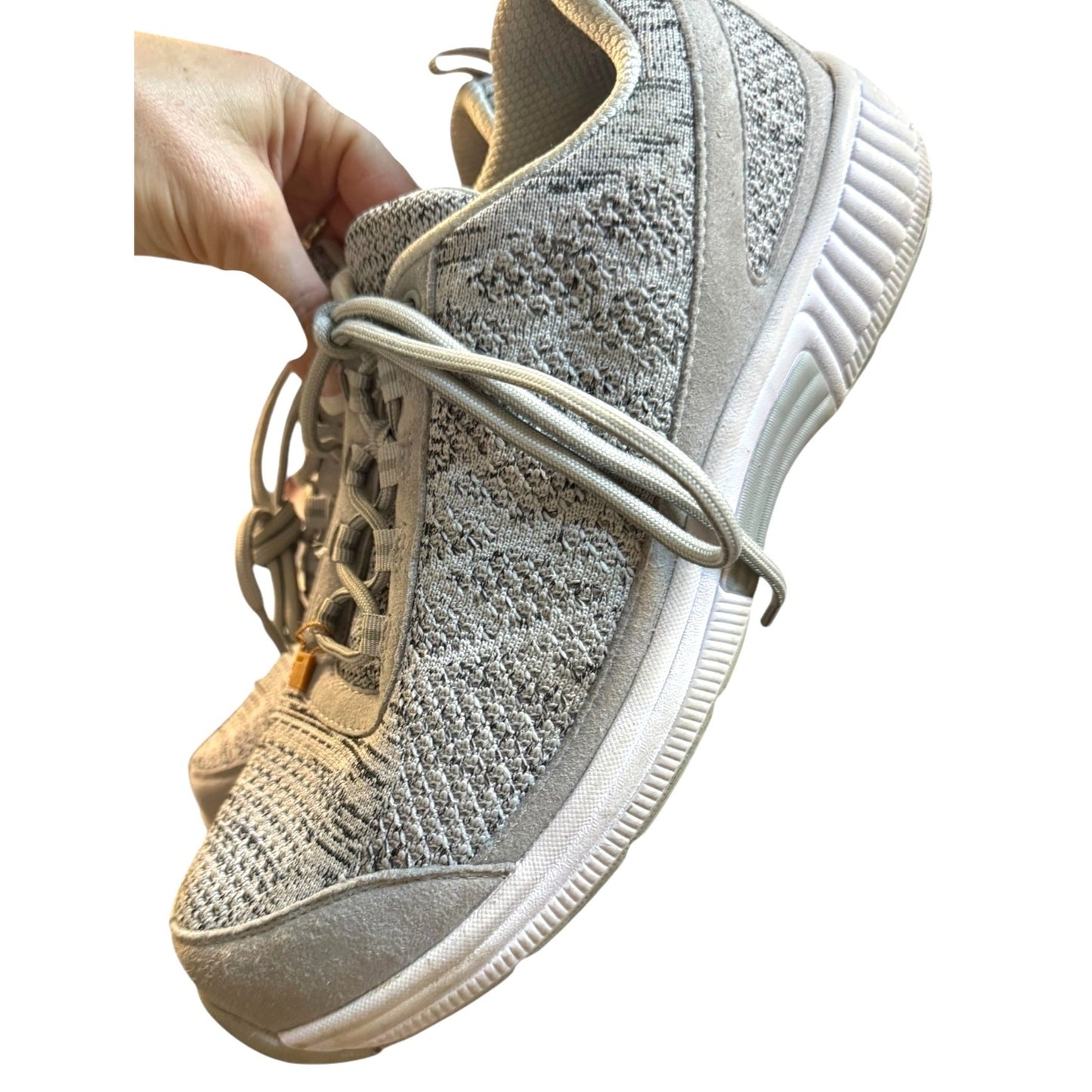 Orthofeet Lightweight Men's Shoe Size 10.5 Gray Knit Breathable Sneakers