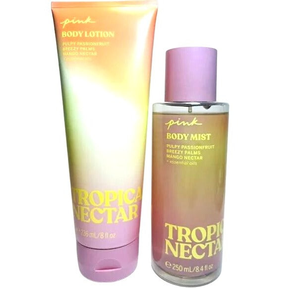 NEW! Victoria’s Secret Pink LIMITED EDITION TROPICAL NECTAR Body Mist & Lotion Set.