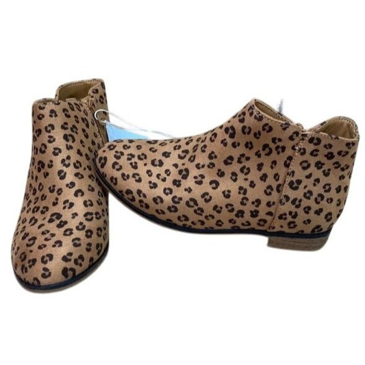 Children's Cat & Jack Leopard Print Suede Ankle Boots Size 13 NWT