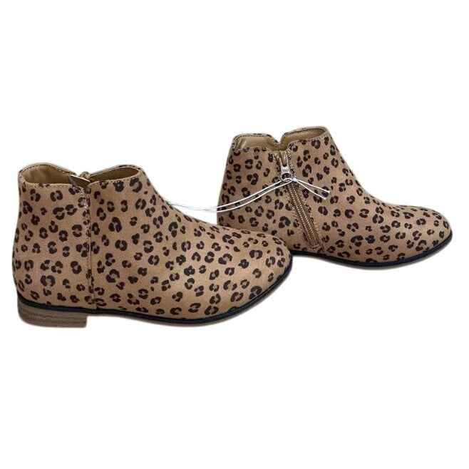 Children's Cat & Jack Leopard Print Suede Ankle Boots Size 13 NWT