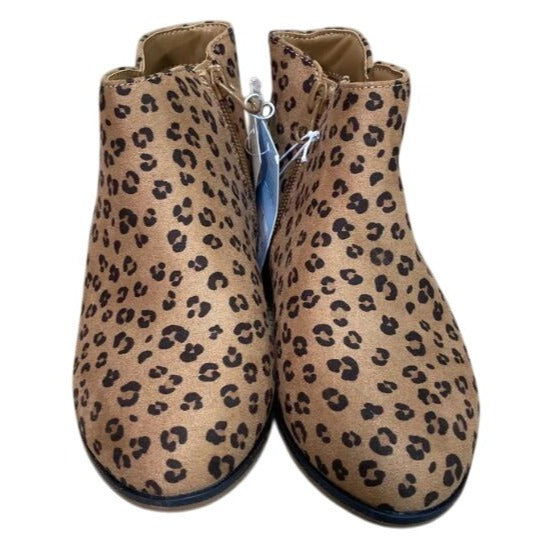 Children's Cat & Jack Leopard Print Suede Ankle Boots Size 13 NWT