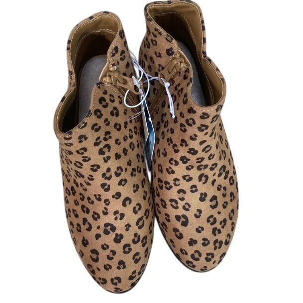 Children's Cat & Jack Leopard Print Suede Ankle Boots Size 13 NWT