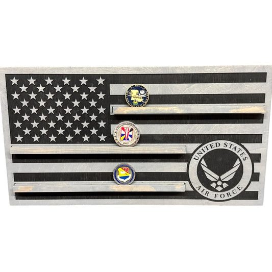 United States Air Force Wooden Challenge Coin Display