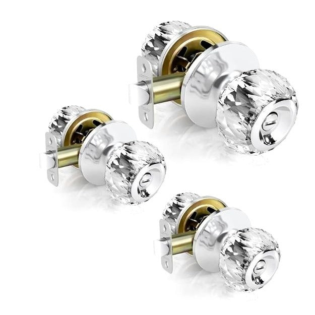 LOQRON Crystal Door Knobs 3 Piece Set NWB