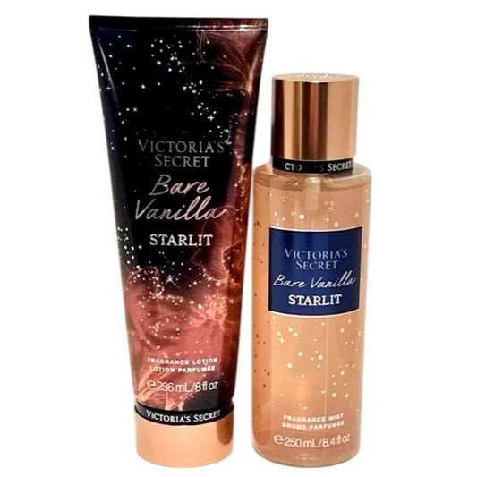 Victoria's Secret Bare Vanilla Starlit Fragrance Lotion & Mist Set NEW