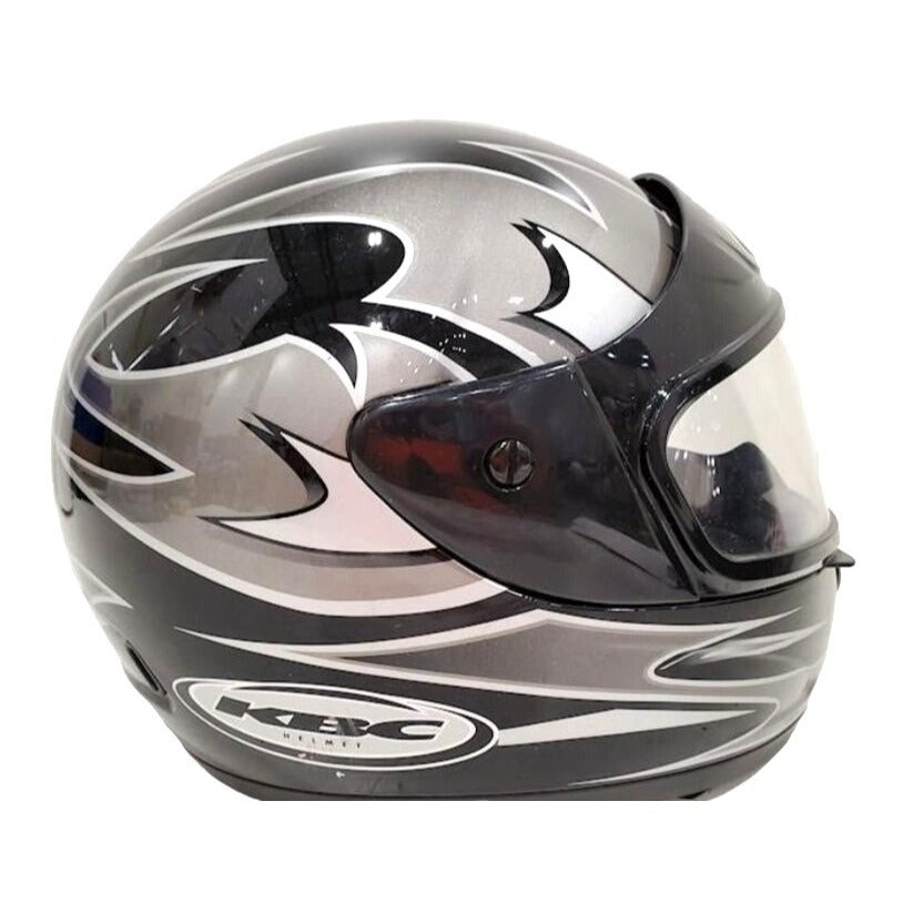 KBC Full-Face Motorcycle Helmet With Visor DOT Approved Size S Black/Silver