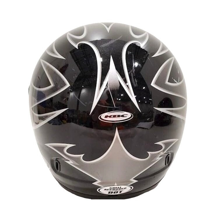 KBC Full-Face Motorcycle Helmet With Visor DOT Approved Size S Black/Silver