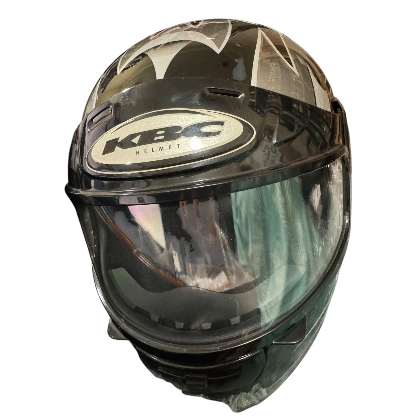 KBC Full-Face Motorcycle Helmet With Visor DOT Approved Size S Black/Silver