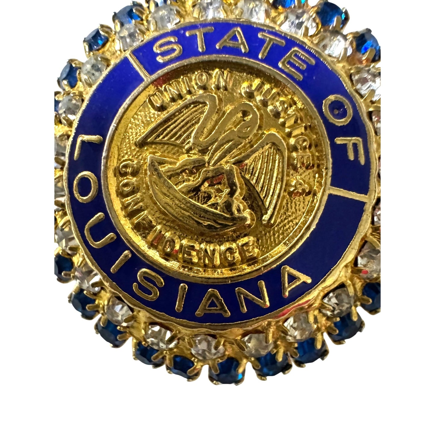 Vintage Louisiana State Seal Brooch Union Justice Confidence