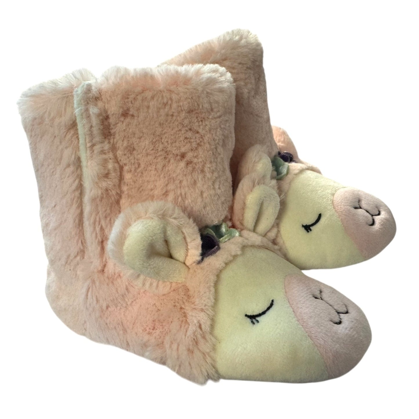 Cat & Jack Kids Llama Plush Slippers Size M 7/8 NWT